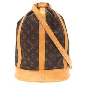 Louis Vuitton Monogram Randonne PM Shoulder Bag Brown Gold